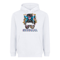 White dog mama messy bun Heavyweight Hoodie - BarkalooDesign