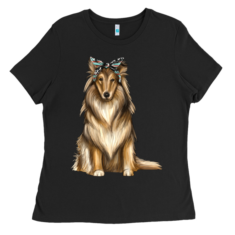 Collie With Bandanna Ladies Tee by texasbilliewilder | Teevron
