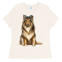 Bone collie with bandanna Ladies Tee - texasbilliewilder