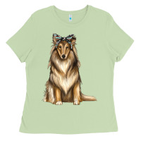 Matcha collie with bandanna Ladies Tee - texasbilliewilder