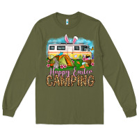 Army Green Happy Easter camping Long Sleeve Tee - OliviaCreatesArt