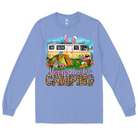 Colony Blue Happy Easter camping Long Sleeve Tee - OliviaCreatesArt
