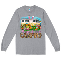 Heather Grey Happy Easter camping Long Sleeve Tee - OliviaCreatesArt