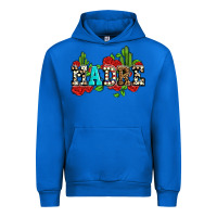 Cobalt madre with roses and cactus Urban Hoodie - AdoDesignShop