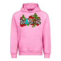 Fuchsia Pink madre with roses and cactus Urban Hoodie - AdoDesignShop