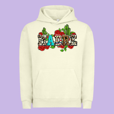 Madre With Roses And Cactus Urban Hoodie Designed By Adodesignshop