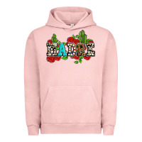 Pigment Salmon madre with roses and cactus Urban Hoodie - AdoDesignShop
