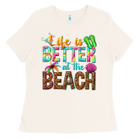 Bone Life is better at the beach Ladies Tee - NancyCooperArtShop