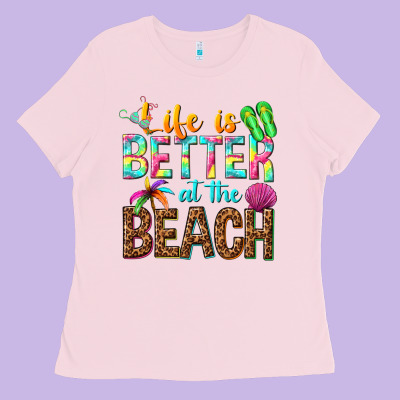 Life Is Better At The Beach Ladies Tee Designed By Nancycooperartshop