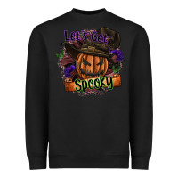 Black lets get spooky Heavyweight Sweatshirt - SublimationCraftShop