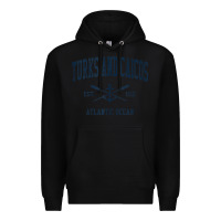 Black Turks And Caicos Vintage Navy Crossed Oars & Boat Anchor Premium Hoodie - trangStudio