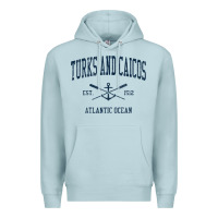 Blue Mist Turks And Caicos Vintage Navy Crossed Oars & Boat Anchor Premium Hoodie - trangStudio