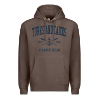Coffee Turks And Caicos Vintage Navy Crossed Oars & Boat Anchor Premium Hoodie - trangStudio