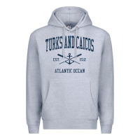 Heather Grey Turks And Caicos Vintage Navy Crossed Oars & Boat Anchor Premium Hoodie - trangStudio
