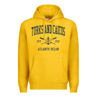 Turks And Caicos Vintage Navy Crossed Oars & Boat Anchor Premium Hoodie | Teevron