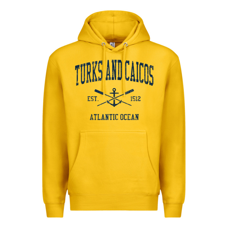 Turks And Caicos Vintage Navy Crossed Oars & Boat Anchor Premium Hoodie by trangStudio | Teevron