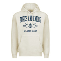 Oatmeal Heather Turks And Caicos Vintage Navy Crossed Oars & Boat Anchor Premium Hoodie - trangStudio