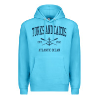 Ocean Blue Turks And Caicos Vintage Navy Crossed Oars & Boat Anchor Premium Hoodie - trangStudio