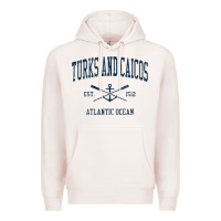 Pale Pink Turks And Caicos Vintage Navy Crossed Oars & Boat Anchor Premium Hoodie - trangStudio