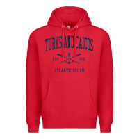 Red Turks And Caicos Vintage Navy Crossed Oars & Boat Anchor Premium Hoodie - trangStudio