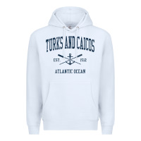 White Turks And Caicos Vintage Navy Crossed Oars & Boat Anchor Premium Hoodie - trangStudio