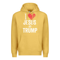 Antique Gold I Love Jesus And Trump Republican Conservative Gift Premium Hoodie - trangStudio