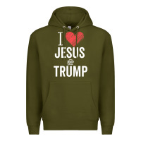 Army Green I Love Jesus And Trump Republican Conservative Gift Premium Hoodie - trangStudio
