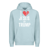 Blue Mist I Love Jesus And Trump Republican Conservative Gift Premium Hoodie - trangStudio