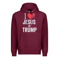 Burgundy I Love Jesus And Trump Republican Conservative Gift Premium Hoodie - trangStudio