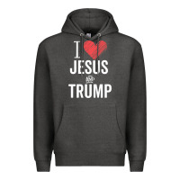 Charcoal Heather I Love Jesus And Trump Republican Conservative Gift Premium Hoodie - trangStudio