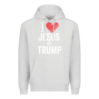 Dove Grey I Love Jesus And Trump Republican Conservative Gift Premium Hoodie - trangStudio