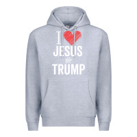 Heather Grey I Love Jesus And Trump Republican Conservative Gift Premium Hoodie - trangStudio
