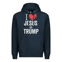 Navy I Love Jesus And Trump Republican Conservative Gift Premium Hoodie - trangStudio