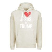 Oatmeal Heather I Love Jesus And Trump Republican Conservative Gift Premium Hoodie - trangStudio