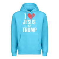 Ocean Blue I Love Jesus And Trump Republican Conservative Gift Premium Hoodie - trangStudio