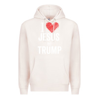 Pale Pink I Love Jesus And Trump Republican Conservative Gift Premium Hoodie - trangStudio