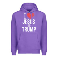 Purple I Love Jesus And Trump Republican Conservative Gift Premium Hoodie - trangStudio