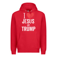 Red I Love Jesus And Trump Republican Conservative Gift Premium Hoodie - trangStudio