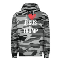 Slate Camo I Love Jesus And Trump Republican Conservative Gift Premium Hoodie - trangStudio
