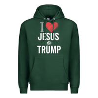 Sports Green I Love Jesus And Trump Republican Conservative Gift Premium Hoodie - trangStudio