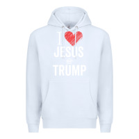 White I Love Jesus And Trump Republican Conservative Gift Premium Hoodie - trangStudio