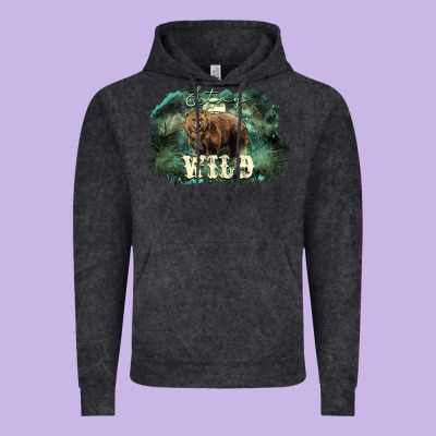 Stay Wild Night Grizzly Bear Vintage Hoodie Designed By Howdyjamesfarm