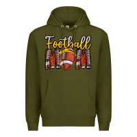 Army Green Football Mom Premium Hoodie - CowhideDigitalArt