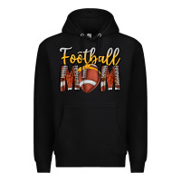 Black Football Mom Premium Hoodie - CowhideDigitalArt