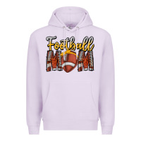 Lilac Football Mom Premium Hoodie - CowhideDigitalArt