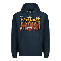 Navy Football Mom Premium Hoodie - CowhideDigitalArt
