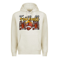 Oatmeal Heather Football Mom Premium Hoodie - CowhideDigitalArt