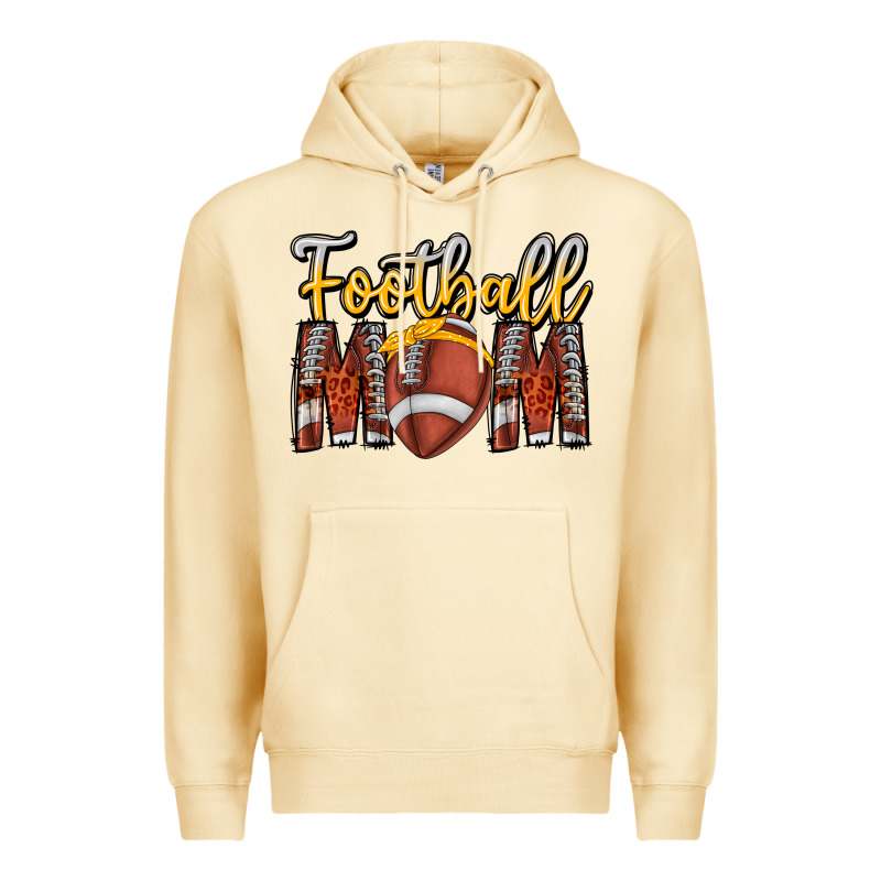 Football Mom Premium Hoodie by CowhideDigitalArt | Teevron
