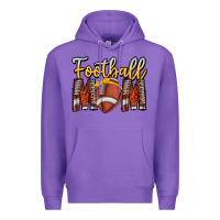 Purple Football Mom Premium Hoodie - CowhideDigitalArt