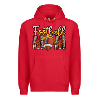 Red Football Mom Premium Hoodie - CowhideDigitalArt